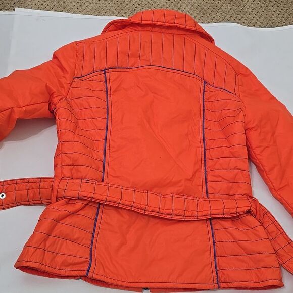 Inssbruck Vintage, Bright Orange Quilted  ski Jacket and Pants Set S - Picture 5 of 13